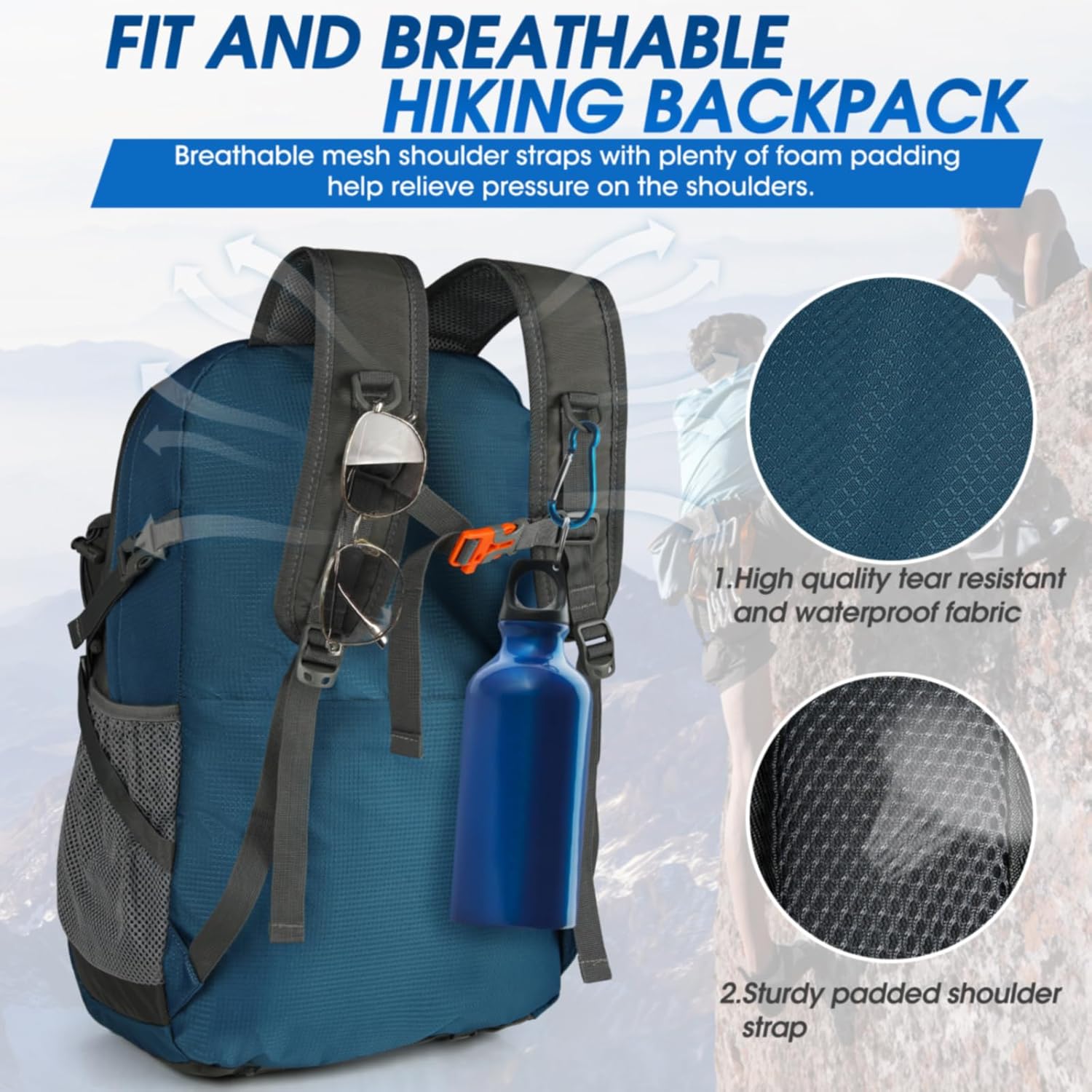IGOLUMON Hiking Backpack 40L Packable Lightweight Camping Backpack Men Women Waterproof Hiking