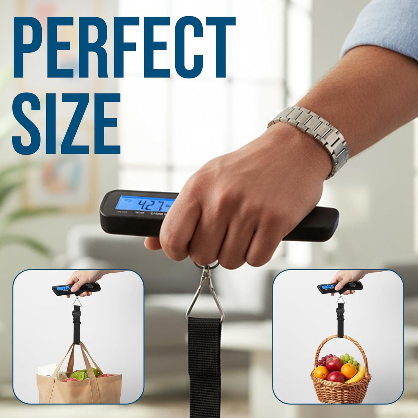 Luggage Scale with Baggage Tags Included Digital HD LCD Display 110 lb/50 kg Capacity Weight