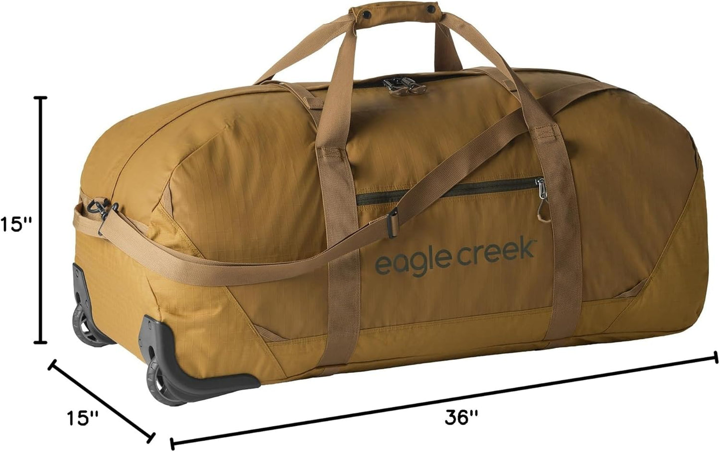 Eagle Creek No Matter What Rolling Duffel - Durable Rolling Bag for Travel - Adjustable Shoulder Strap - Heavy Duty Wheels - Lockable Zippers - Multiple Carry Options - 130L - Safari Brown