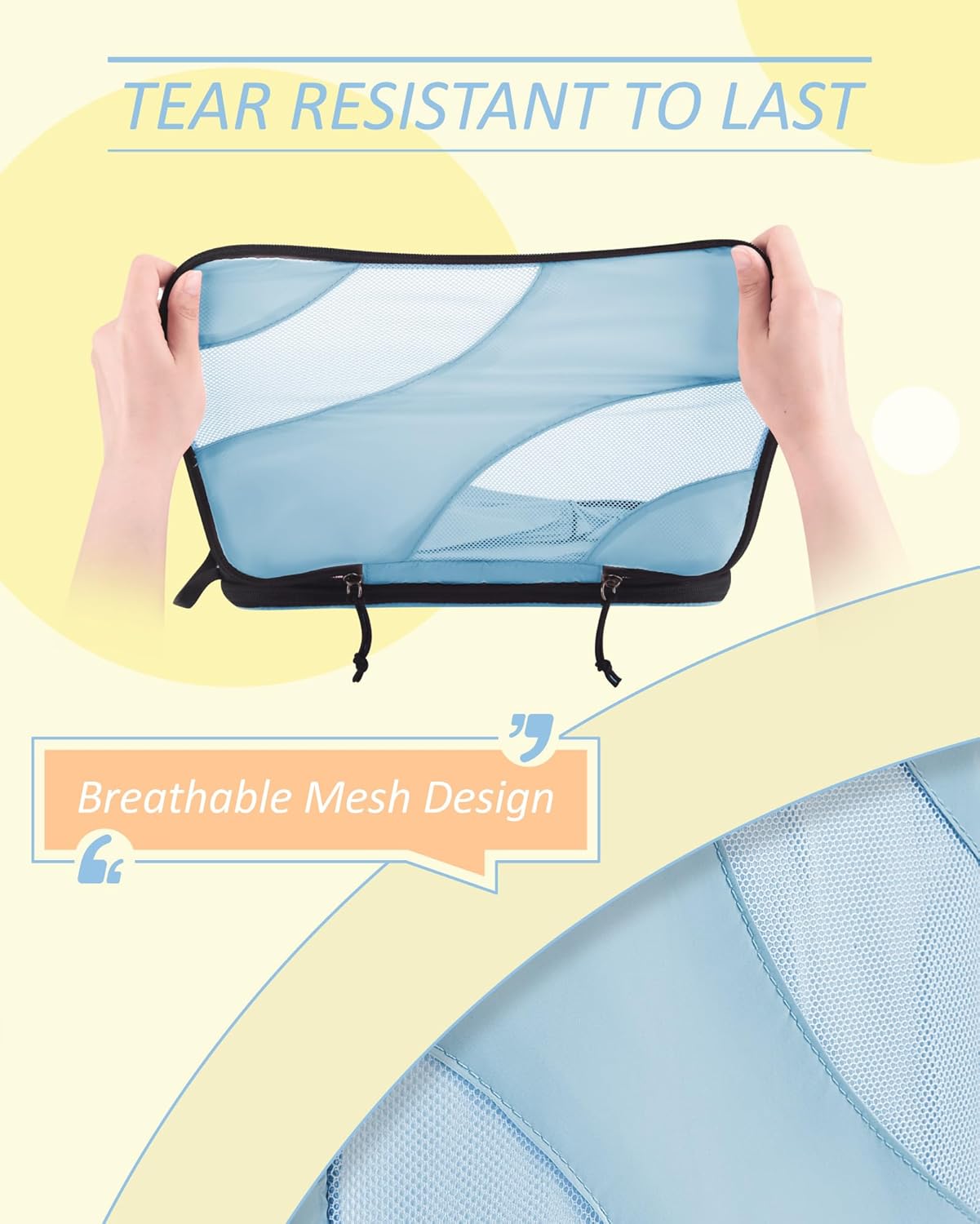 BAGSMART Compression Packing Cubes, 6 Set/4 Set/2 Set Travel Packing Cubes for Carry on Suitcases