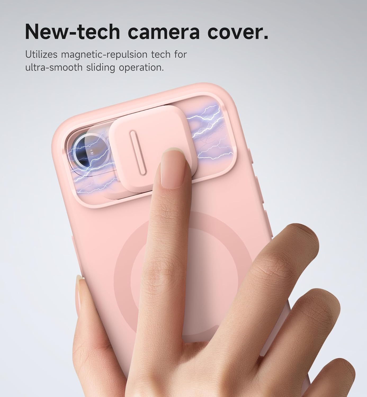 SURITCH for iPhone 16e Case with Magnetic Camera Slide Cover and Adjustable Kickstand, Compatible with MagSafe, Shockproof Bumper Case Slim Protective Cover 6.1 Inch,Pink