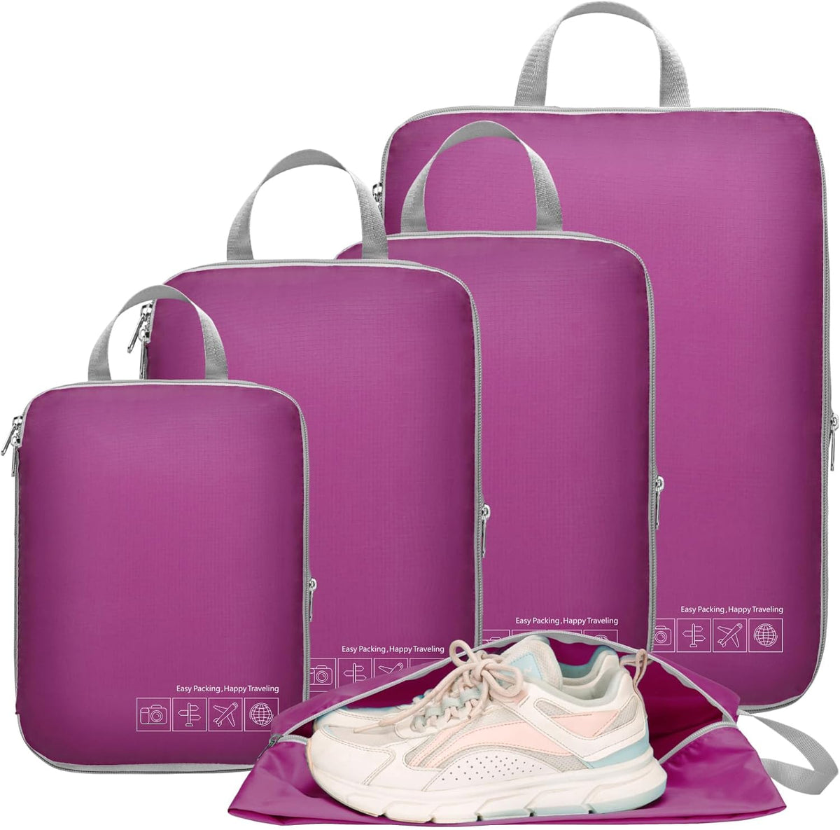 Cambond Compression Packing Cubes for Travel Women - Travel Bags Luggage Organizers Travel