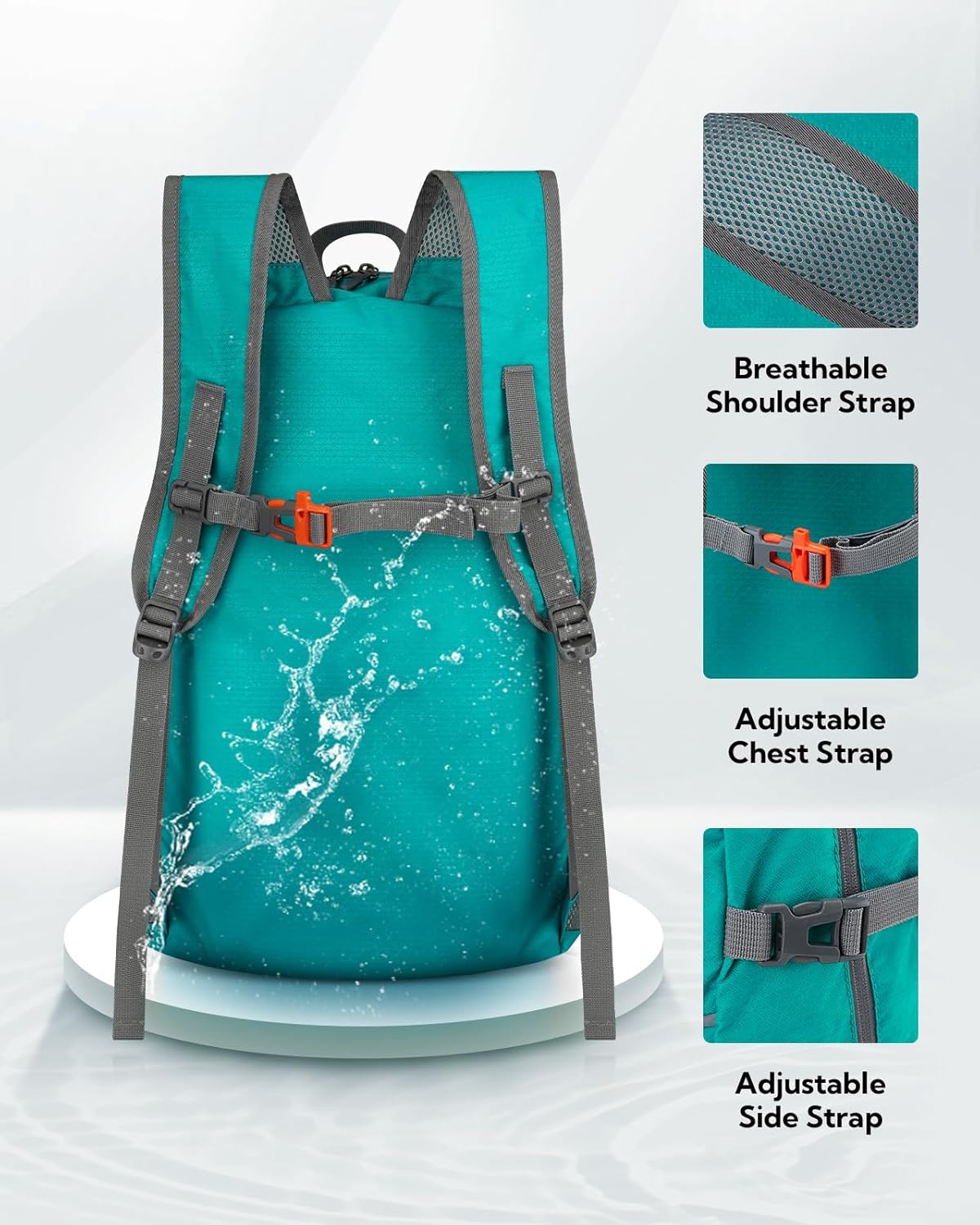 WATERFLY Hiking Packable Daypack Backpack: 35L Ultra Lightweight Day Pack for Woman Man - Large