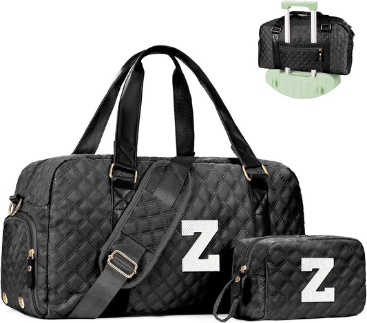 Initial Gym Bag for Kids Girls, Travel Duffel Bag, Teacher Appreciation Gifts Ideas, Mother's Day Gift Ideas