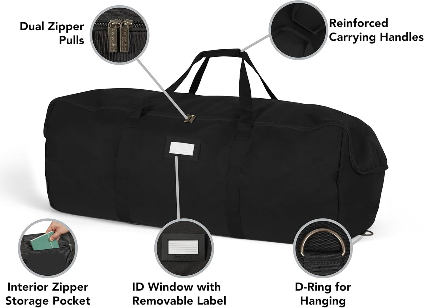Covermates Keepsakes - Storage Duffel Bag - Heavy Duty Polyester - Reinforced Handles - Closet Storage, Black
