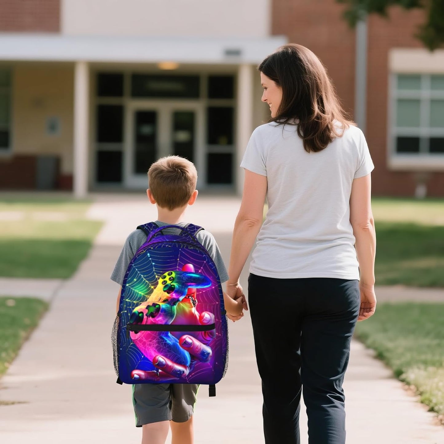 Backpack for School Boys Game Boys Backpack for Kids Children Teens Elementary Middle School Students Kids' Backpacks Ages 6-18 Video Game Bookbag Travel Back Pack