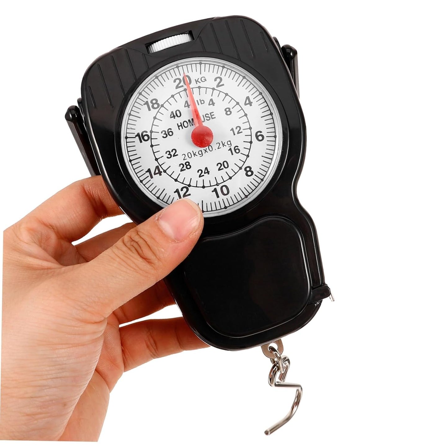 20kg Portable Mini Hanging Scale Capacity Mechanical Luggage Scale Measuring Tape for Travel Home and Outdoor Use