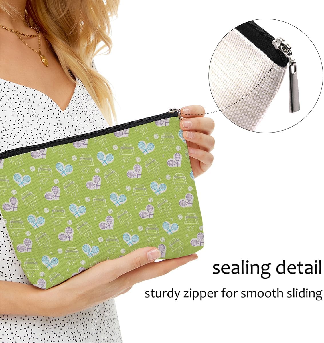 3 PCs Inspirational Tennis Gifts: Makeup Bag & Toiletry Bag - Perfect for Women, Girls or Tennis Lovers - Graduation, Birthday Gifts