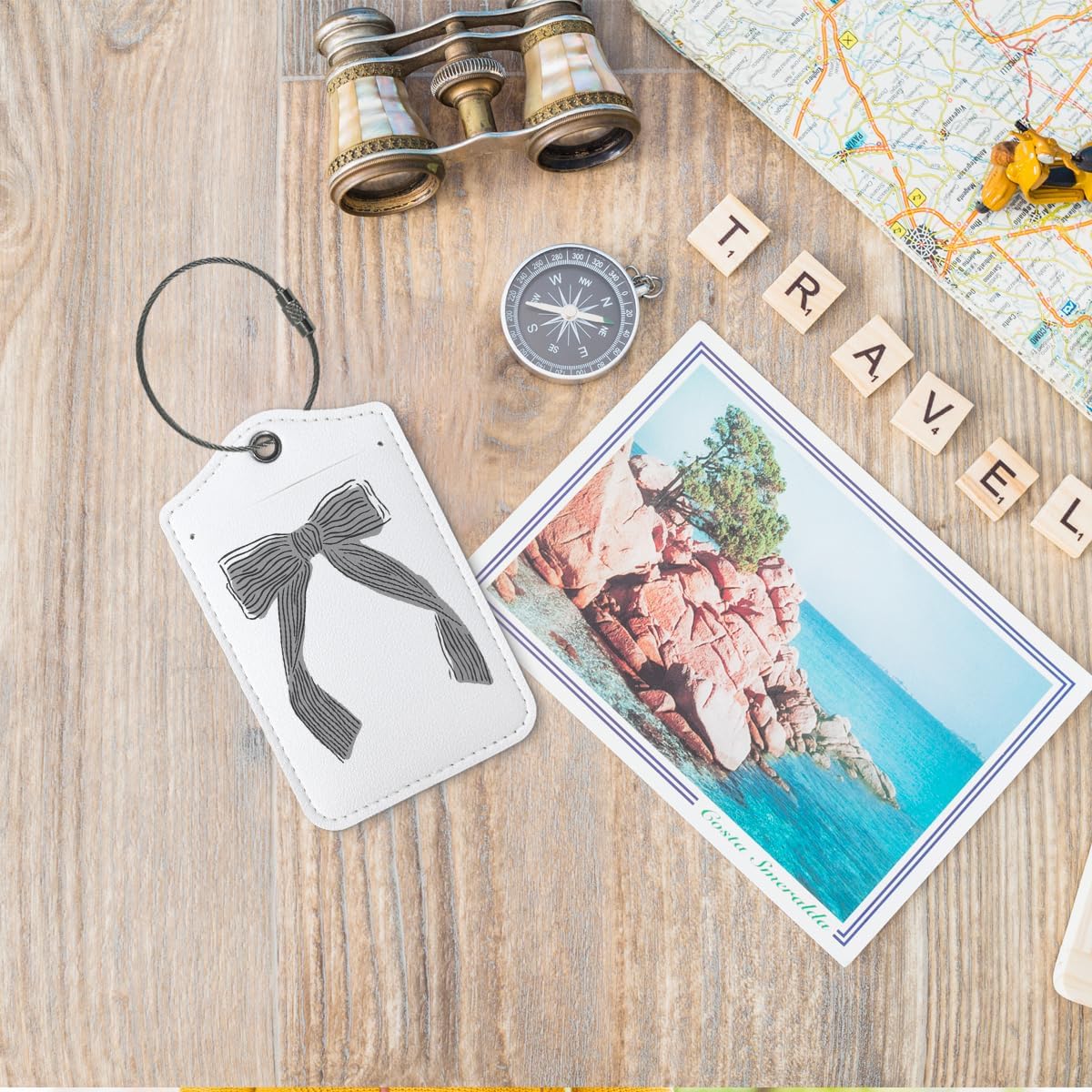 Coquette Black Bow Luggage Tags for Suitcases, Black Bow Cute Bag Travel Tags for Luggage for Women, Trendy 2 Pack Luggage Tag for Travel,Teen Girls Gifts Suitcase Tags