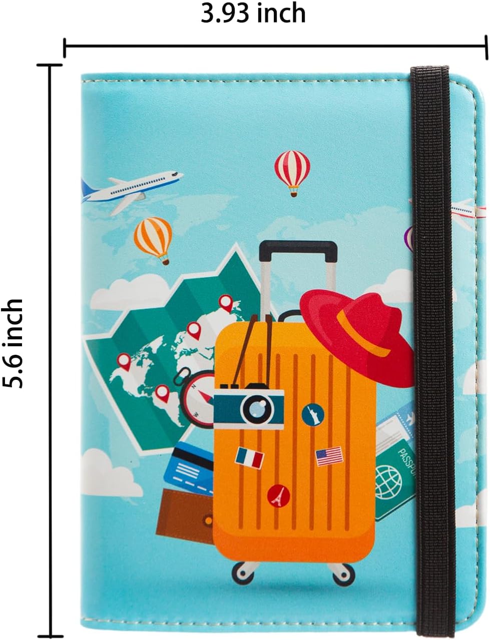 AIRMORS Women's Travel Wallet, RFID Blocking Passport Holder, Animal Print, 3 Credit Card Slots, 1 Passport, 1 ID, 1 SIM, Unisex-Adults