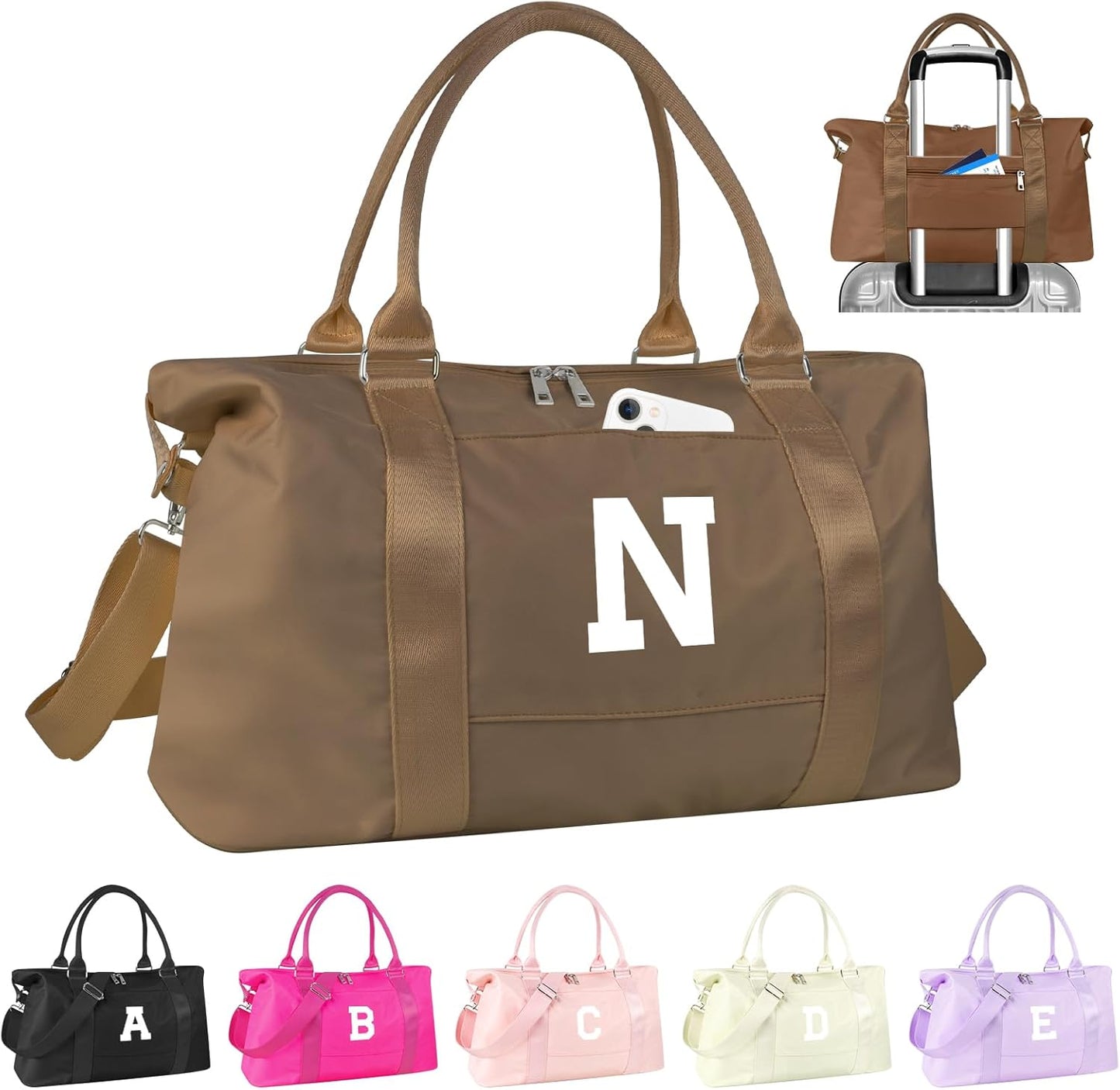 Birthday Graduation Gifts for Daughter,Initial Travel Duffel Bag Sports Gym Bag for Girls Teen Kids
