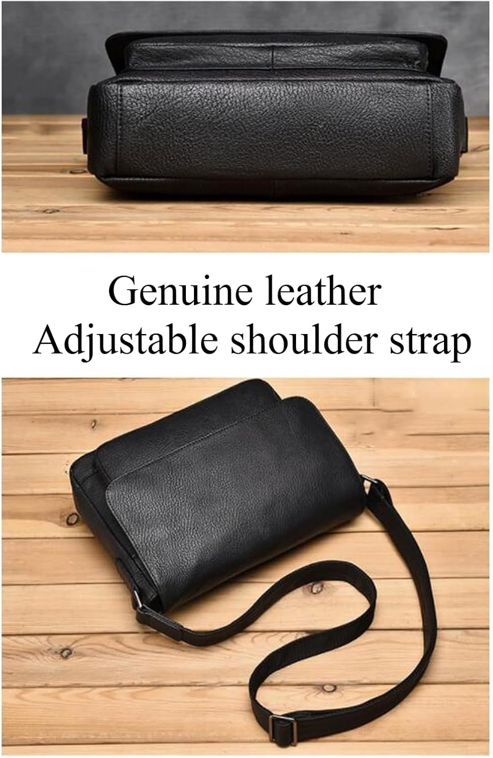 Genuine Leather Messenger Bag for Men Crossbody Waist Pack Shoulder Bag Casual Daypack Travel Sling Bag