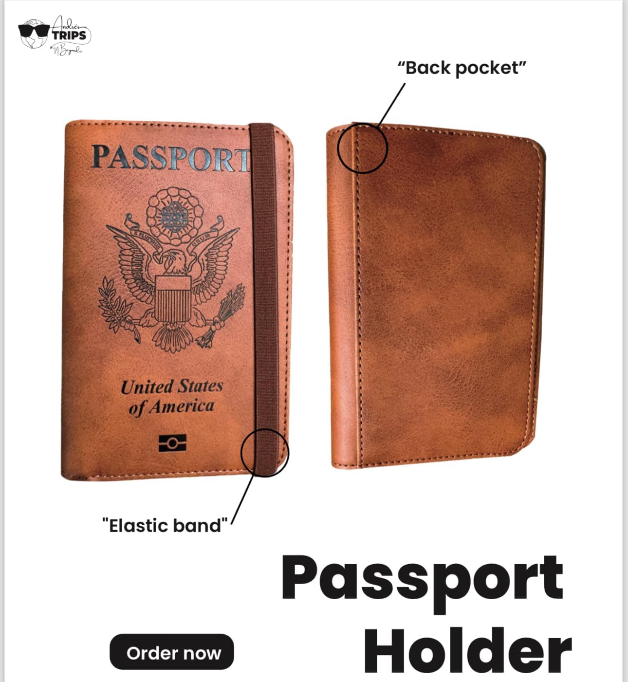 Passport Holder. GENUINE TOP GRAIN LEATHER. Luxury Gift Box. Pen, and SIM Card Removal Tool Included/Travel Wallet (Collombian-brown)