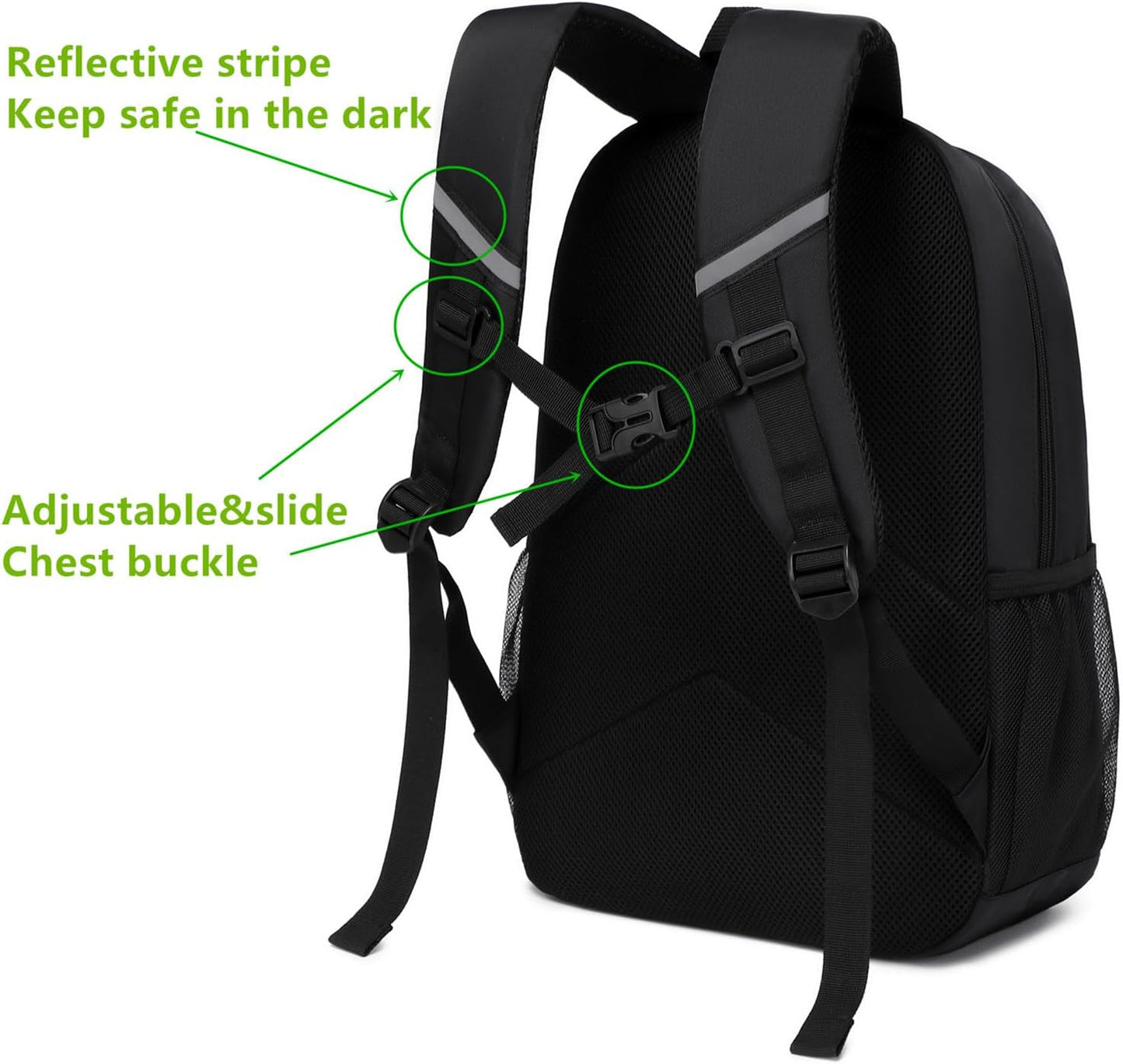 Kids Backpack Elementary School Backpacks 5-9 Years for Boys and Girls with Chest Buckle (Lake Green Blue, Large-17 H)