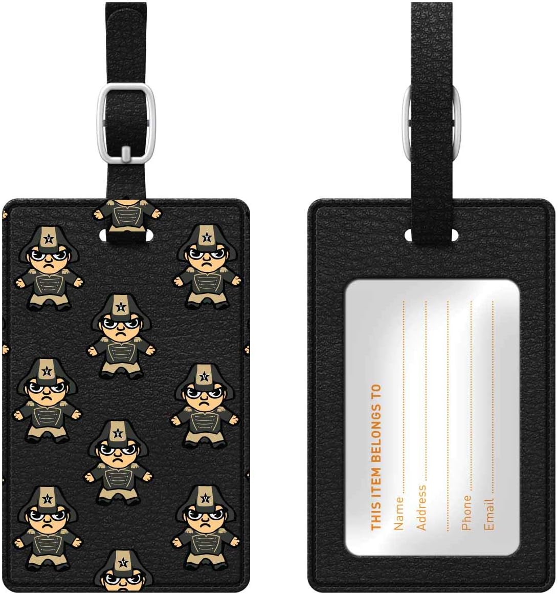 OTM Essentials Vanderbilt University Faux Leather Luggage Tag, Durable Travel Accessories with Adjustable Strap and ID Card, Tokyodachi Mascot A