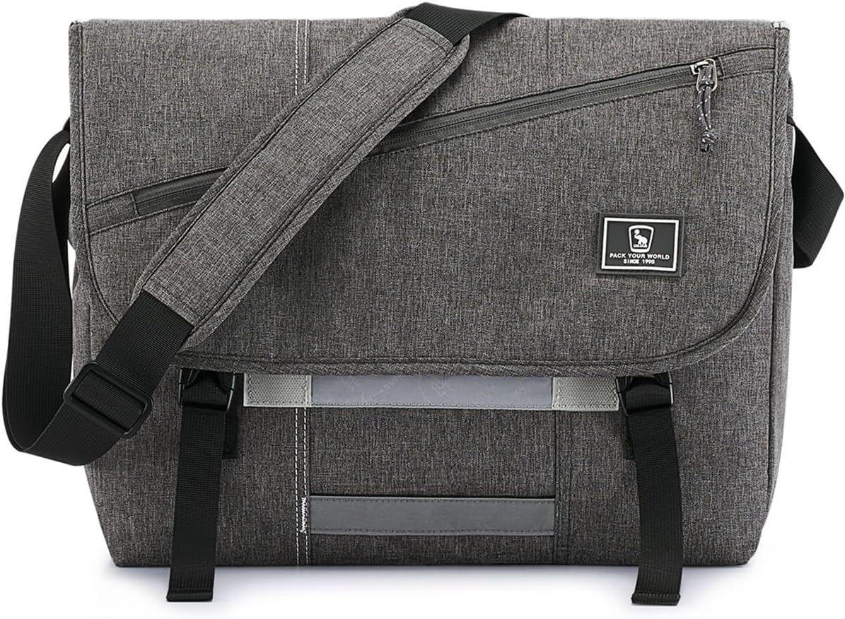 OIWAS Messenger Bag for Women, 17 Inch Laptop Crossbody Bags Men Casual Satchel Shoulder Bag College Travel Office Briefcase (Grey, 17 inch)