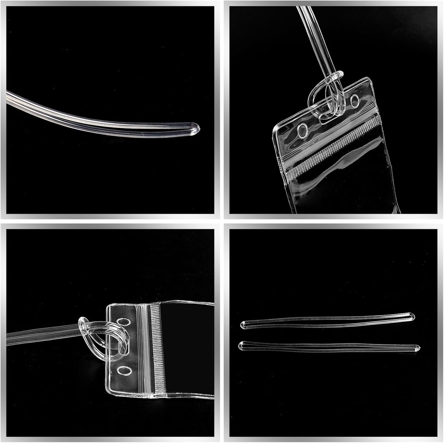 400 Pcs Clear Plastic Luggage Straps 6 Inch Clear Worm Loops Luggage Tag Straps Name Tag Loop for Bag Tags,Identification Cards ID