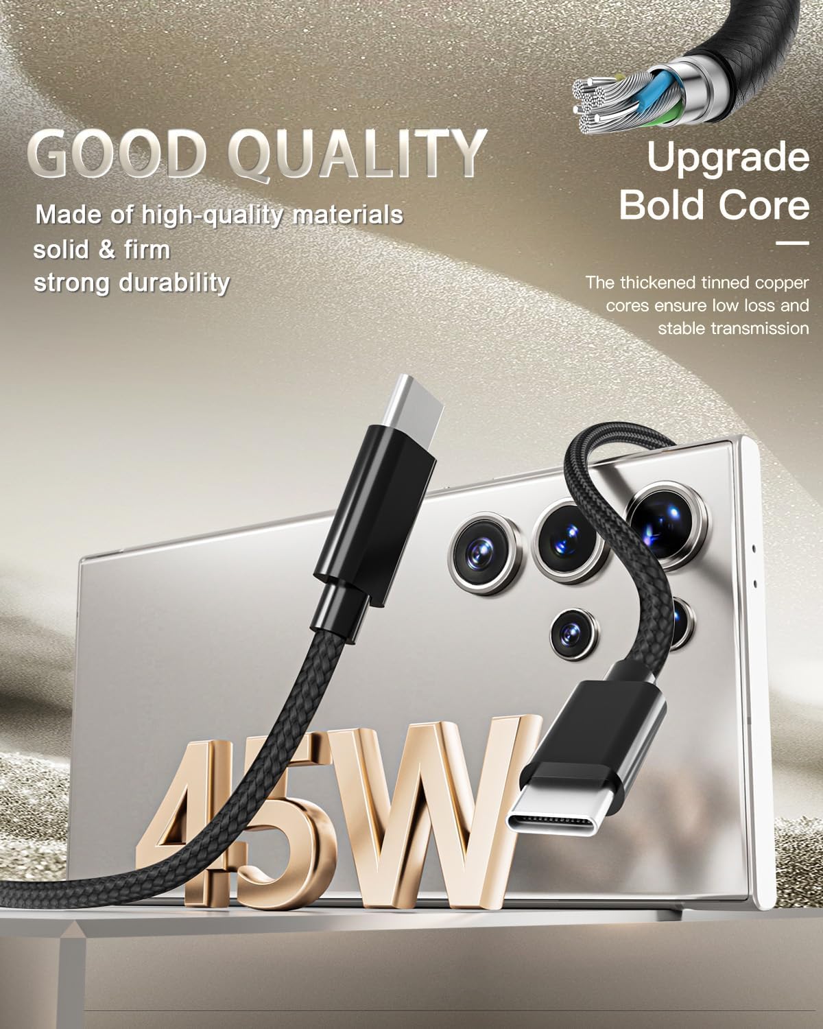 45W Super Fast Charger Type C Compatible with Samsung Galaxy, USB C Wall Charging for Samsung Galaxy S25/S25 Ultra/S25+/S24 Ultra/S24/S24+/S23/S22/S21/S20, Note 10 Plus (2 Pack)