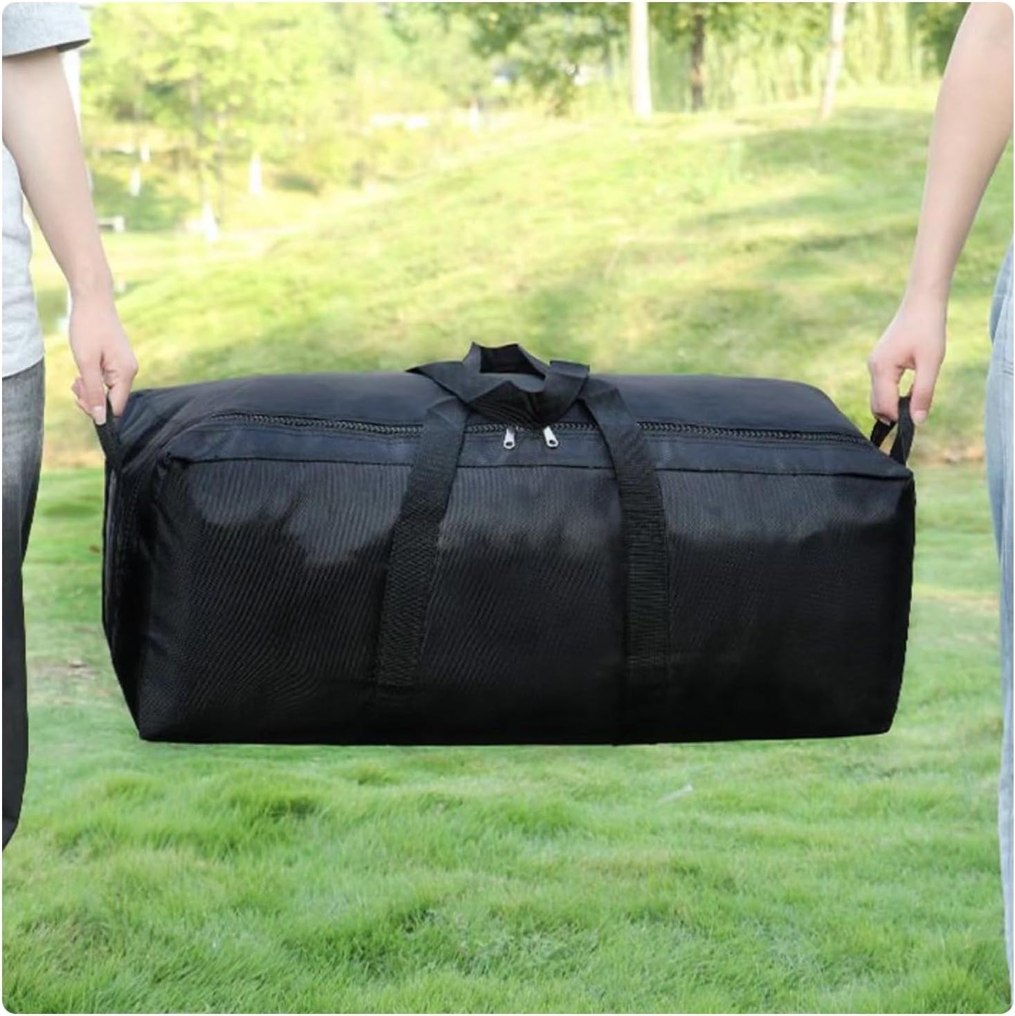 Portable Foldable Lightweight Luggage Heavy Duty Sports Storage Bag Travel Duffle Bag for Hiking, Camping & Gym Equipment Bag for Team Coaches (35.4 * 15 * 11.8 inches)