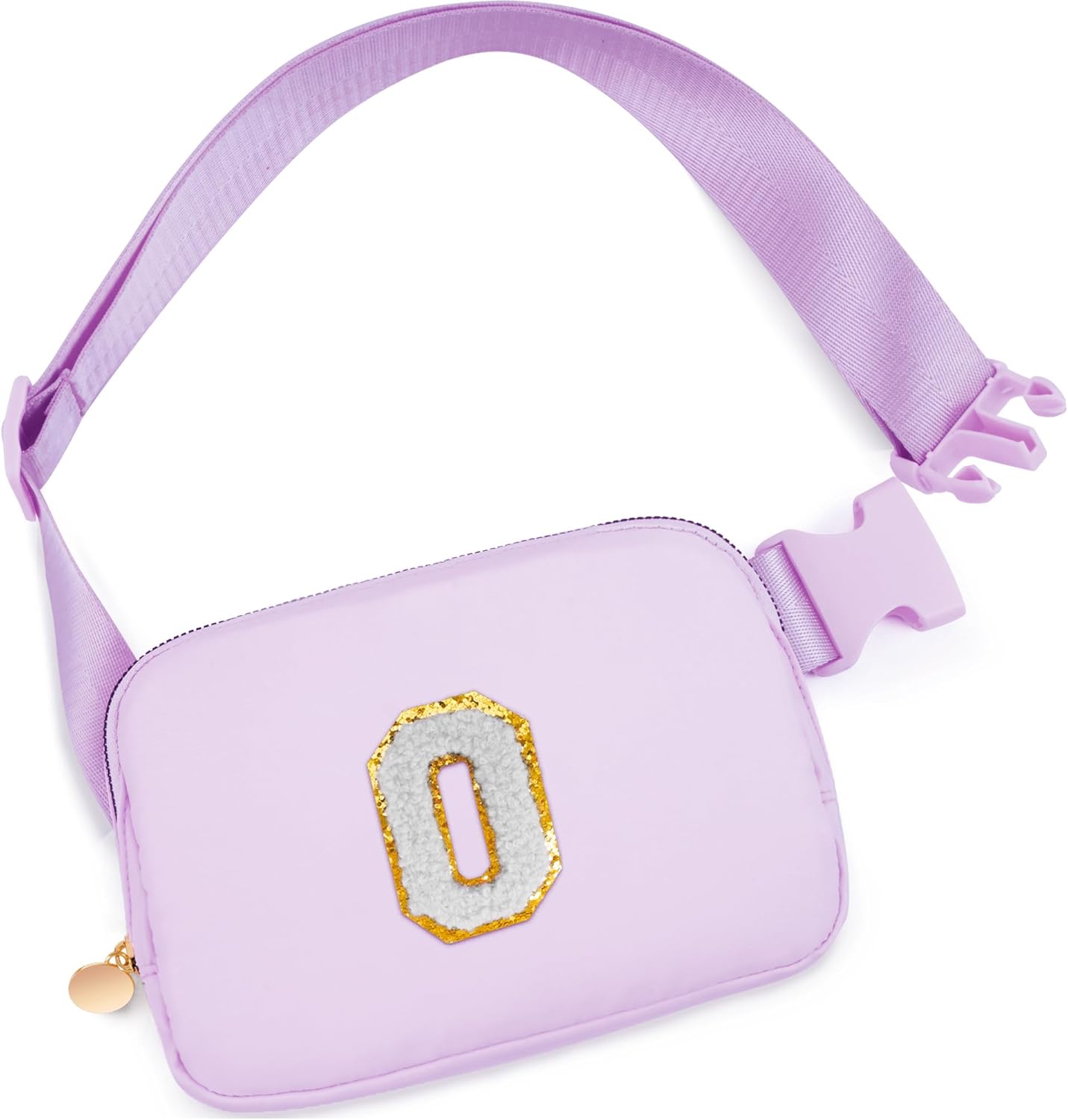 Belt Bag Fanny Pack Crossbody Bags with Initials Cute Stuff Birthday Gifts for Teenager Girls Trendy Stuff - White O,Lavender Bag