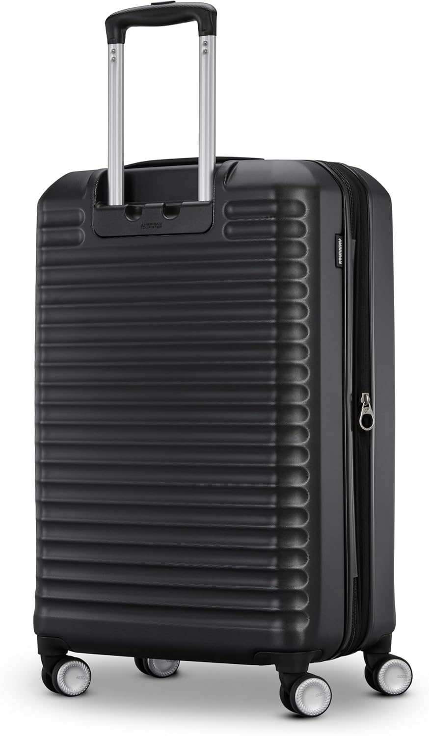 American Tourister Stratum 3.0 Medium 24-Inch Spinner, Airline Approved, Durable Hardside Luggage, Expands 1.5", RightHeight™ Adjustable Handle, Black