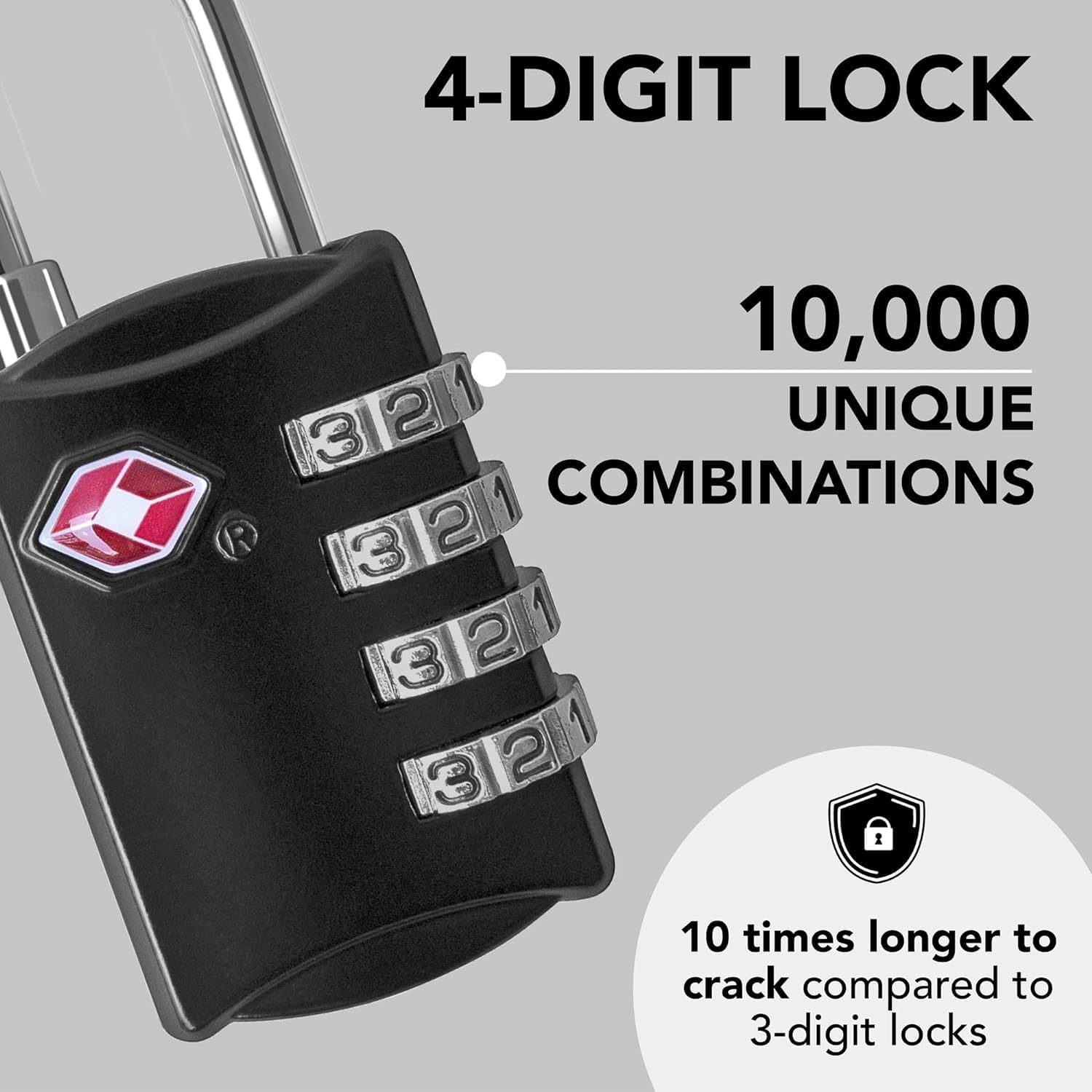 Luggage Locks TSA Approved (1 Pack), 4-Digit TSA Locks for Luggage, Locker, Suitcase, Backpack