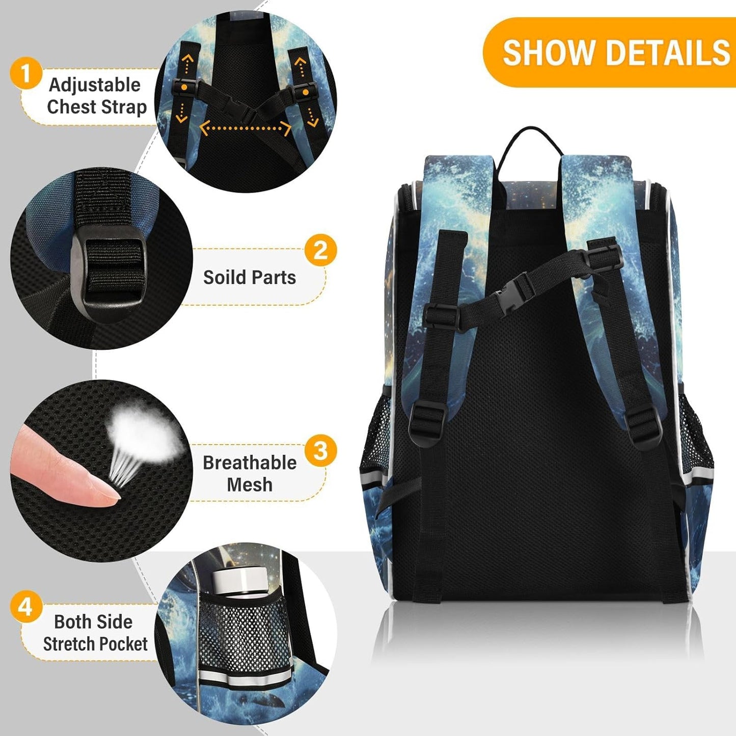 Killer Whale Cute Backpack For Girls Kids Backpack Boys Teen School Bag Bookbag Travel Daypacks