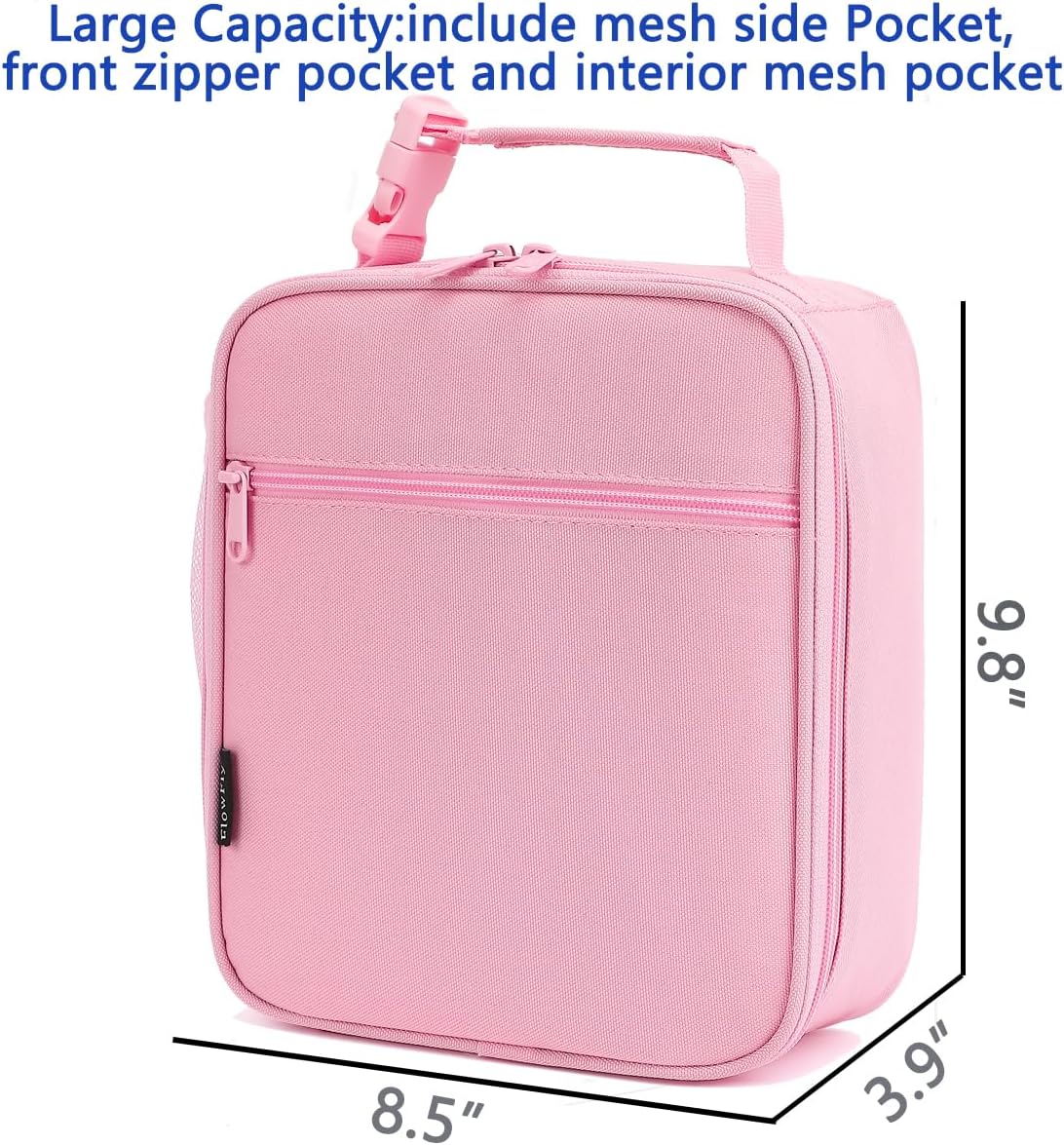 FlowFly Kids Lunch box Insulated Soft Bag Mini Cooler Back to School Thermal Meal Tote Kit for