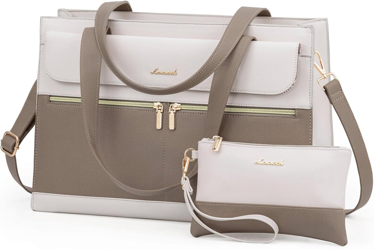 LOVEVOOK Laptop Bag for Women 15.6 Inch Laptop Tote Work Professional Leather Computer Briefcase