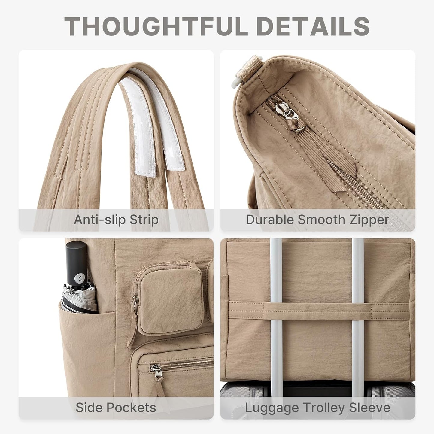 G4Free Tote Bag for Women, Lightweight Work Bag with 15" Laptop Pocket for Teacher Nurse Casual Shoulder Bag for Travel Daily