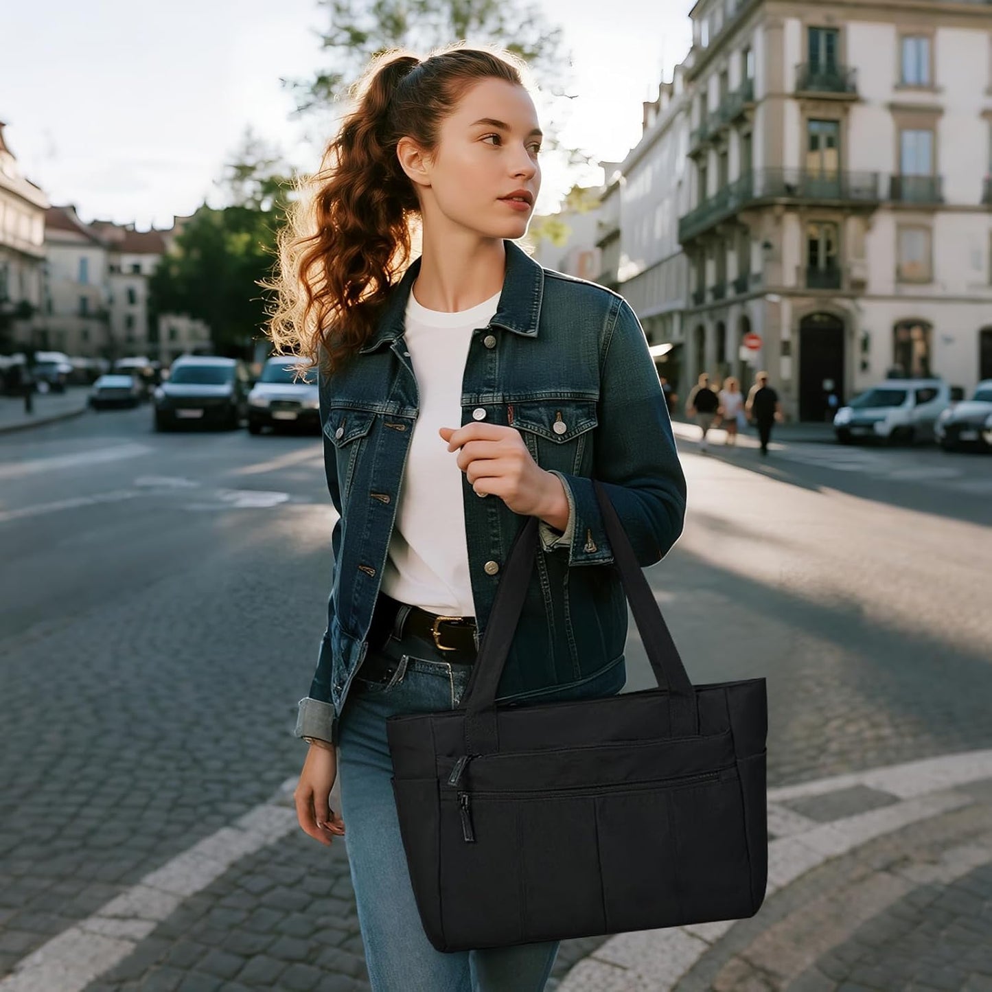 Tote Bag for Women Shoulder Bag Work Bags with Zipper Lightweight Handbags for Travel,Work,School