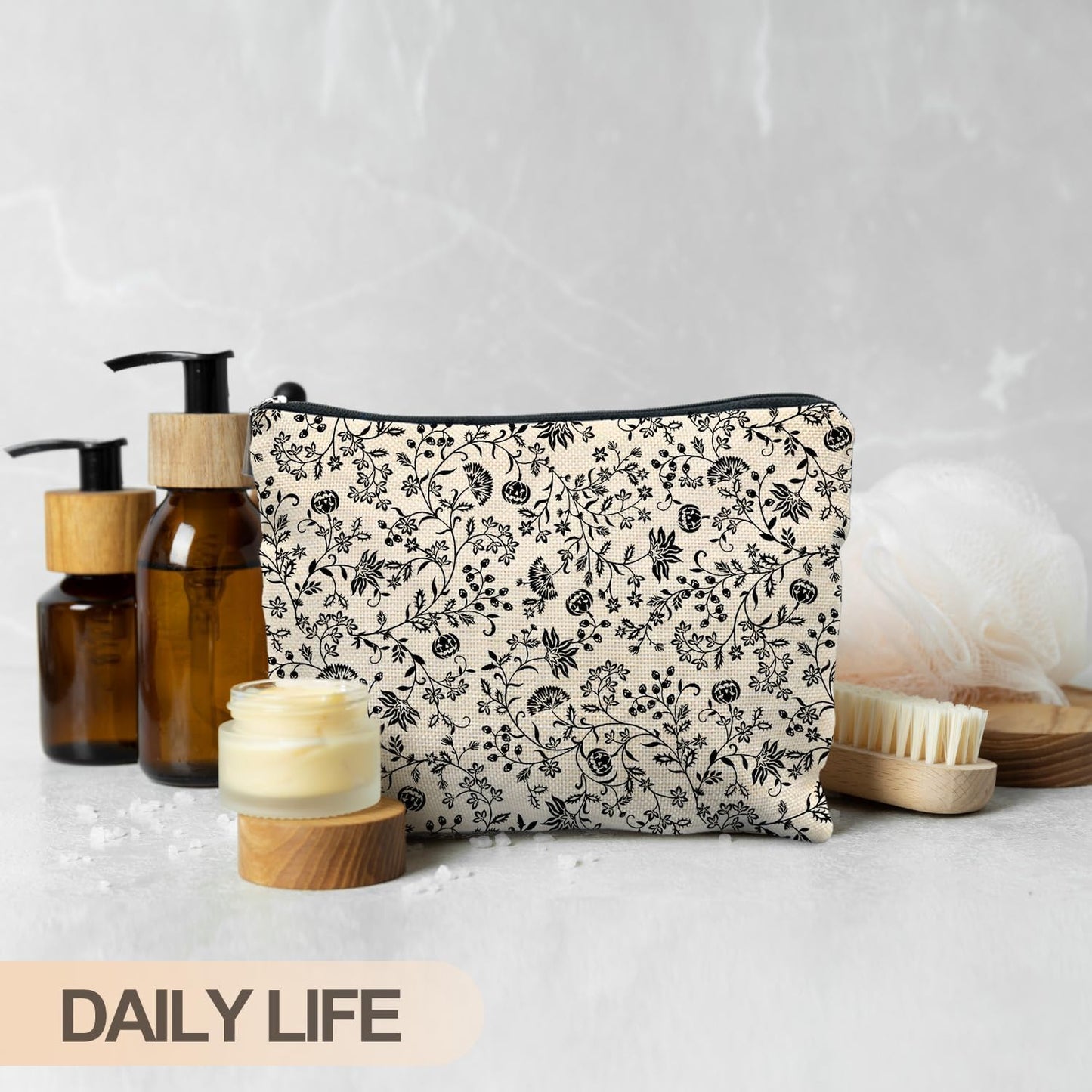 Vintage Halloween Makeup Bag, Halloween Gifts for Women Her Girlfriend, Halloween Pumpkins with the Wine Cosmetic Bags Toiletry Bag for Women, Horror Makeup Bag
