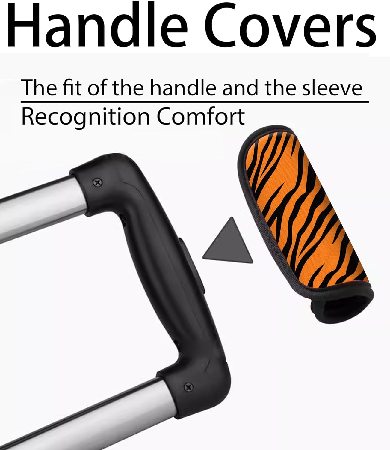 2 Pack Luggage Handle Wrap Travel Tags - Set of Luggage Tags for Suitcases, Identifiers, Marker, and Handle Covers - Cruise Accessories and Travel Gifts（Tiger Pattern