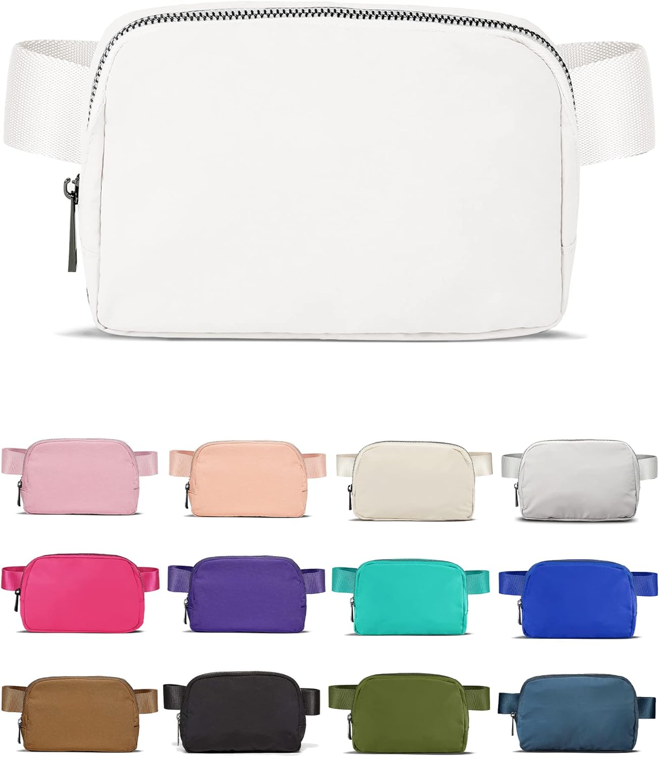 Fanny Pack Crossbody Bag Trendy Waterproof Small Sling Cross Body Purse for Women Men Fashion Waist Packs Mini Belt Pouch Chest Bum Hip Bag Lulu Dupes for Travel Vacation Running Frost