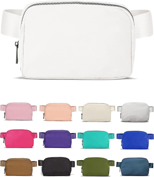 Fanny Pack Crossbody Bag Trendy Waterproof Small Sling Cross Body Purse for Women Men Fashion Waist Packs Mini Belt Pouch Chest Bum Hip Bag Lulu Dupes for Travel Vacation Running Frost