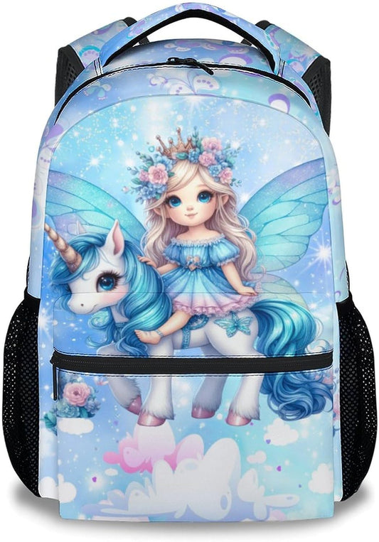 School Backpack for Girls - Unicorn Backpack for Unicorn Lovers - Fairy Kids Bookbag School Supplies for Primary - 17 Inch Durable Toddler School Bag