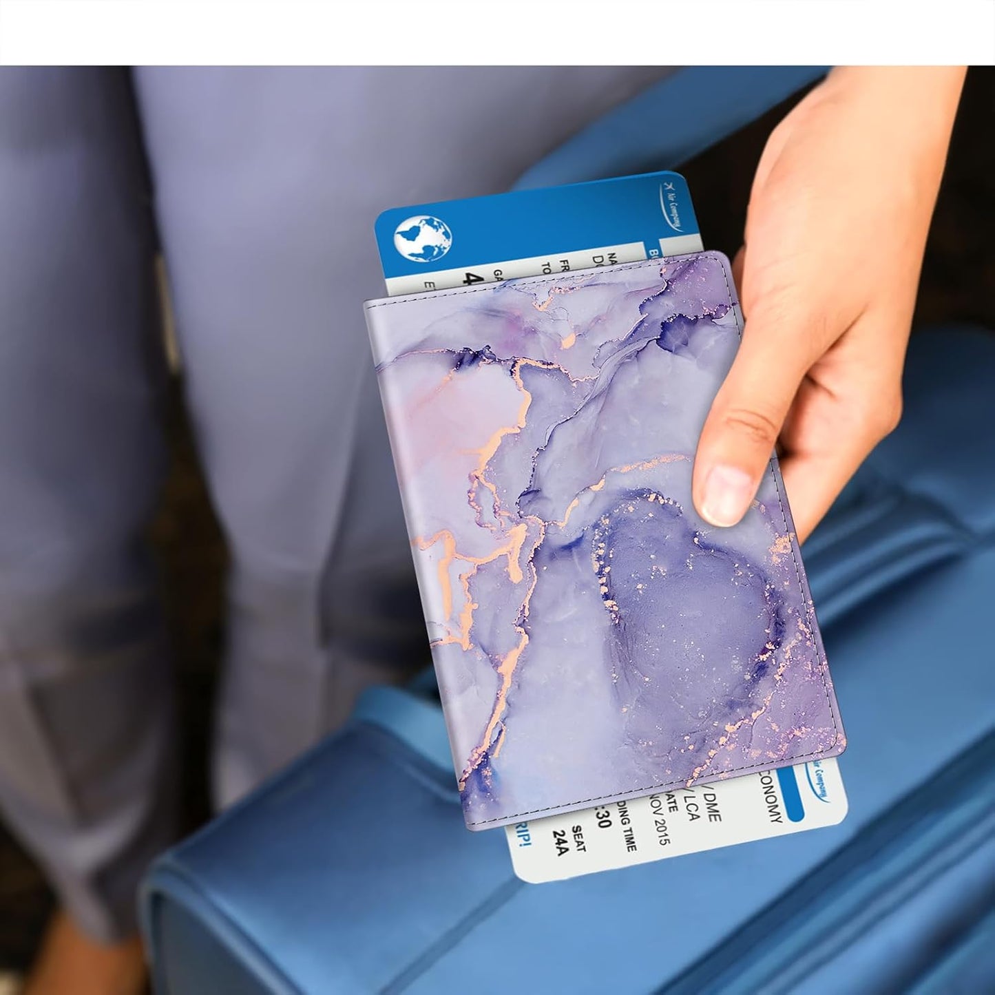 FINTIE Passport Holder, Slim Travel Wallet RFID Blocking Card Case Cover Passport Cover Protector Essentials with Credit Card Slots for Women/Men
