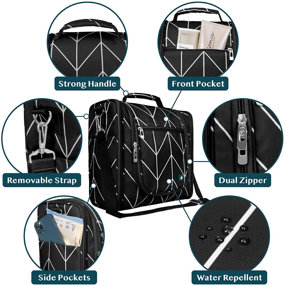 PAVILIA Extra Large Toiletry Bag Travel Bag for Women Men, Hanging Cosmetic Organizer, Water