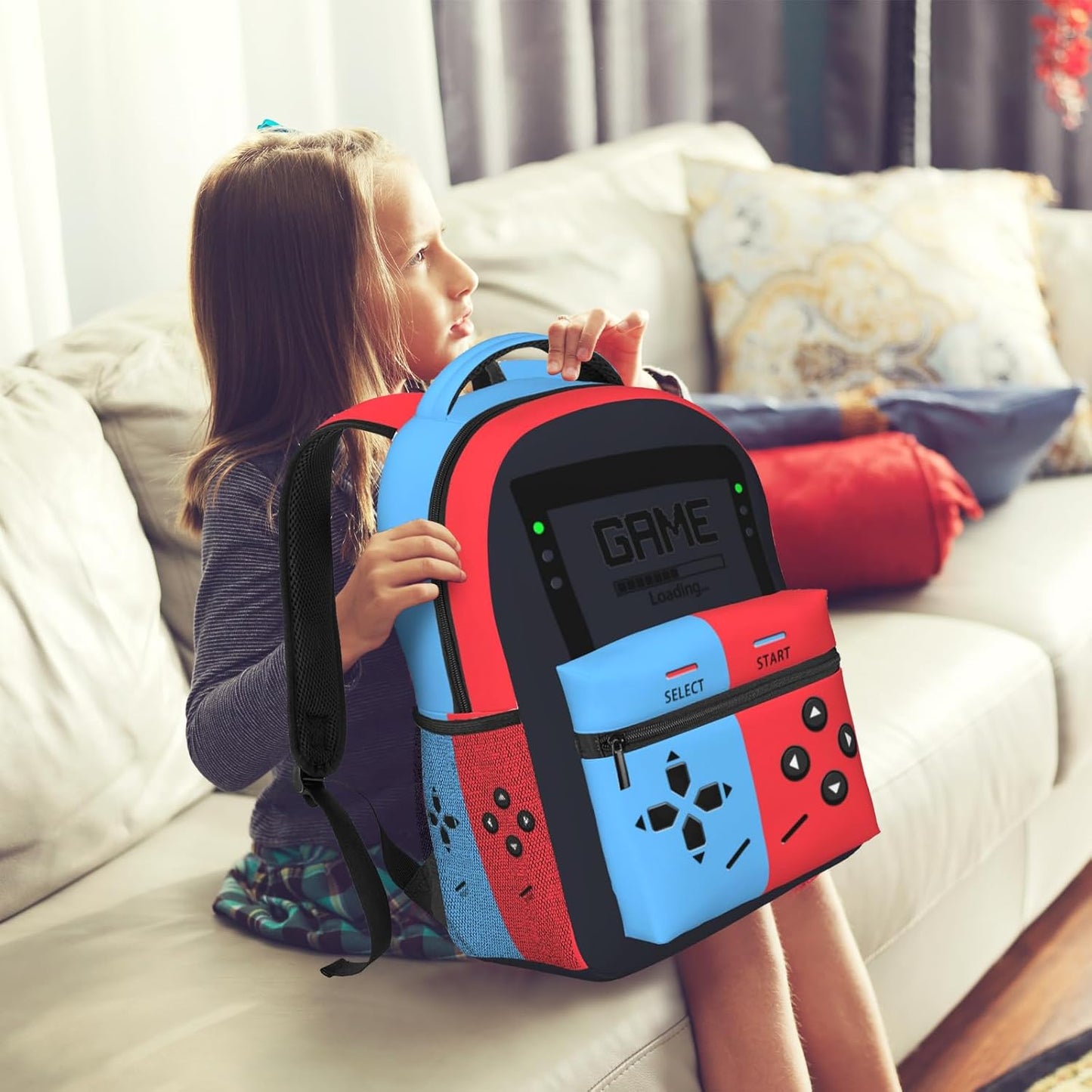 Game Backpack for Boys Gaming Laptop Backpack Game Daypack Travel School Bag Gift for Teens Game Lovers