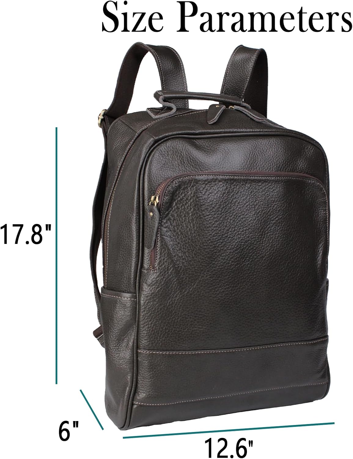 Full-Grain Leather Backpack for Men & Women, 16 Inch Laptop Bag Business Travel Backpack Minimalist Work Bag(8528- Gray)