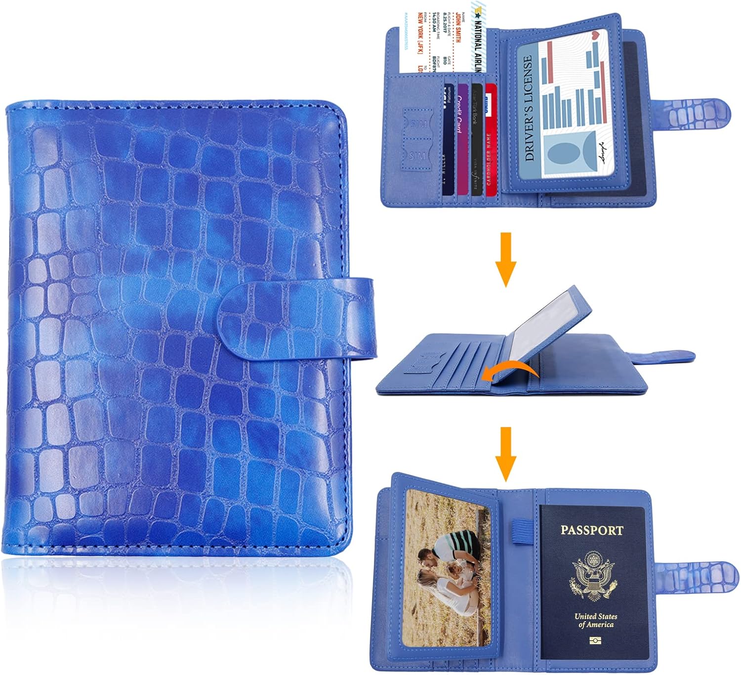 Melsbrinna Rfid Passport Holder for Travel women/Men, Cute Passport Wallet Rfid Blocking Card