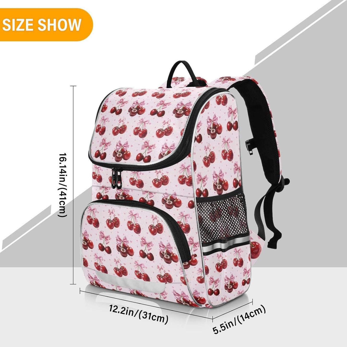 Bow Tie Cherry Cute Backpack For Girls Kids Backpack Boys Teen School Bag Bookbag Travel Daypacks
