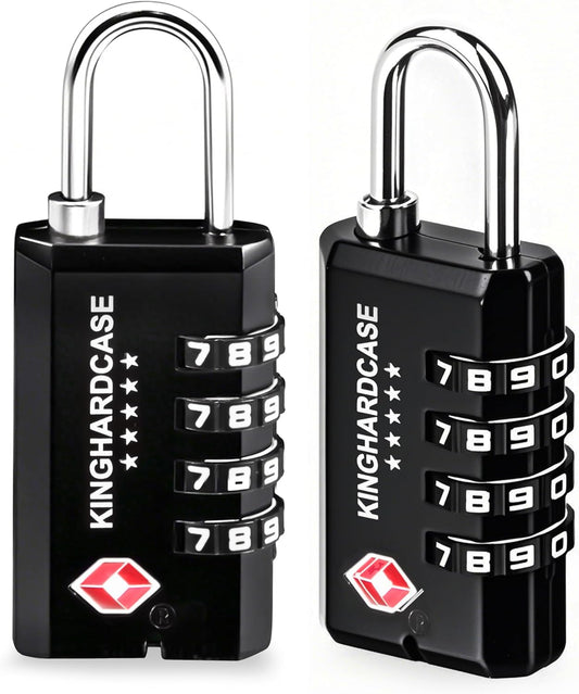 2 Pack TSA Approved Gun Locks, 4 Digit Combination Locks for Gun Case, Ammo Box, Rifle Bag, Luggage, Durable Resettable Locks with Locking Hook, Zinc Alloy, Travel Security