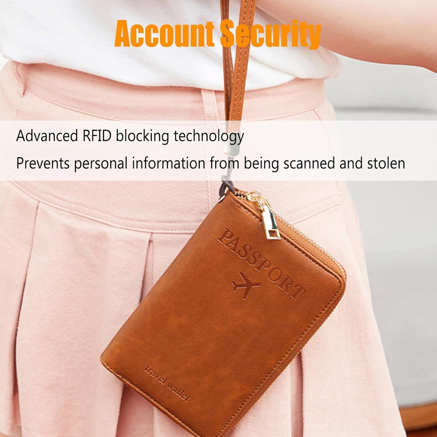 Similarbe RFID Passport Wallet,Similarbe Multi-Functional RFID Passport Wallet,Travel Wallet for Women Men - ID Card Organizer with Anti-Theft,Slim Leather Cover for Credit Cards,Cash (2PCS-E)