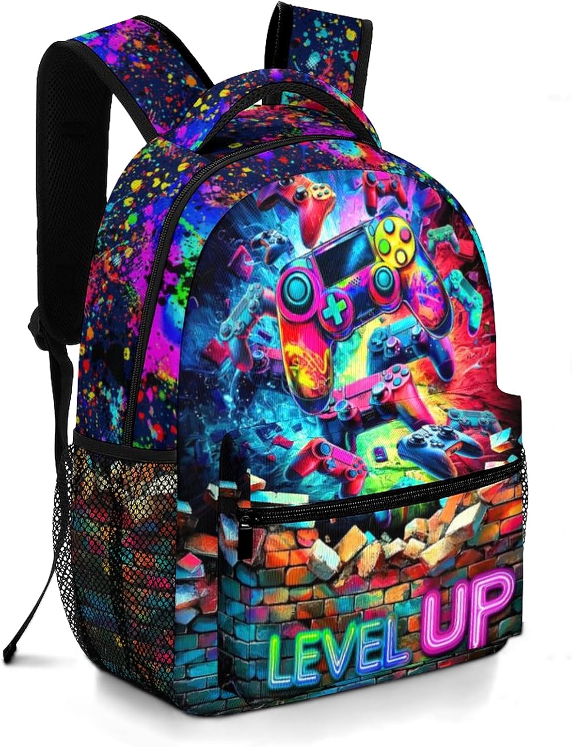 Game Backpack for Boys School Boys Backpack for Kids Children Teens Elementary Middle School Students Kids' Backpacks Ages 6-18 Video Game Bookbag Travel Back Pack