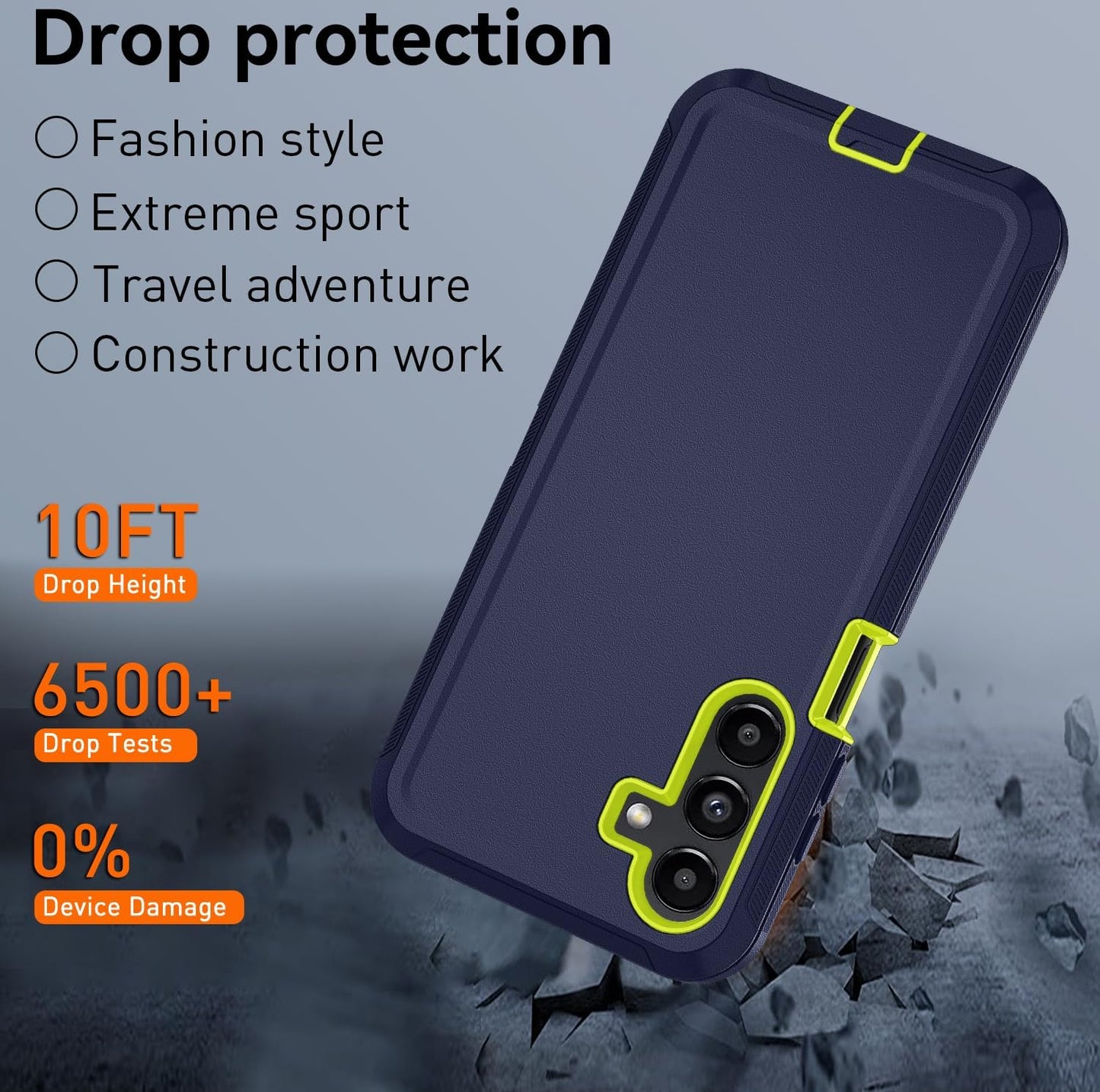 for Samsung Galaxy A17 5G case,A16 5G Heavy Duty case,with A Tempered Glass Screen Protector, [Military Grade Protective ] [Shockproof] [Dropproof] [Dust-Proof] (with Belt Clip-Blue Green)