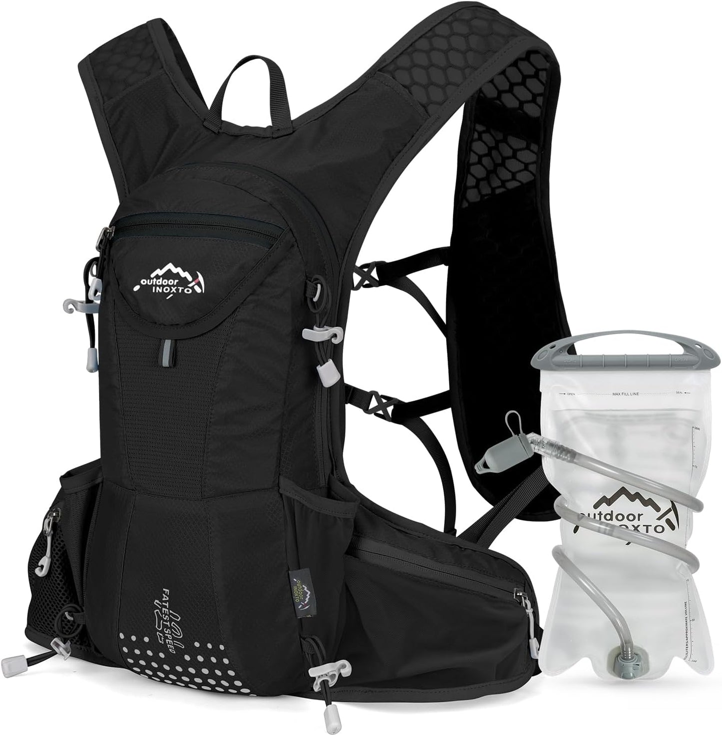 Hydration Pack Backpack, Lightweight Water Backpack with 2L Leakproof Hydration Bladder Daypack for Men Women,Running Hydration Vest for Outdoor Trail