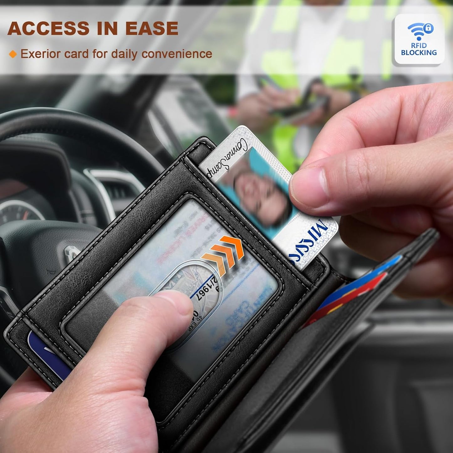 BULLIANT Magnetic Closure Slim Wallet-Genuine Leather Front Pocket Wallet for Men,RFID Blocking,Holds 12 Cards and Money Clip