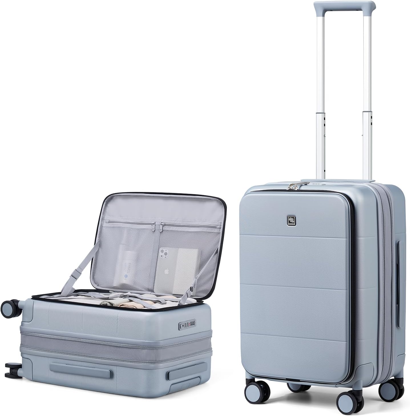 Hanke Hardside Expandable Carry On Luggage, 20 Inch Top Opening Trunk Luggages with Spinner Wheels