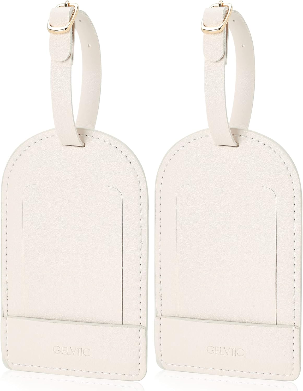 Faux Leather Luggage Tags for Suitcase Tag Set Privacy Protection with Identifie Name Lable ID Card Baggage tag for Men Women Travel Accessories, 2/4 Pack (LT06-White)